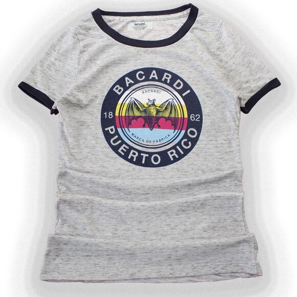 Grey y2k Bacardi ringer tee - Picture 1 of 6